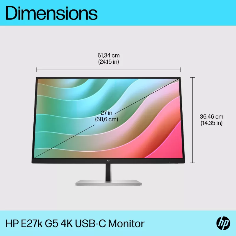 Monitor HP E-Series E27k G5 27 inch 4K Ultra HD LCD 3840 x 2160