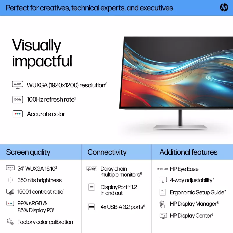 Monitor HP Series 7 Pro 24 inch WUXGA LCD 1920 x 1200