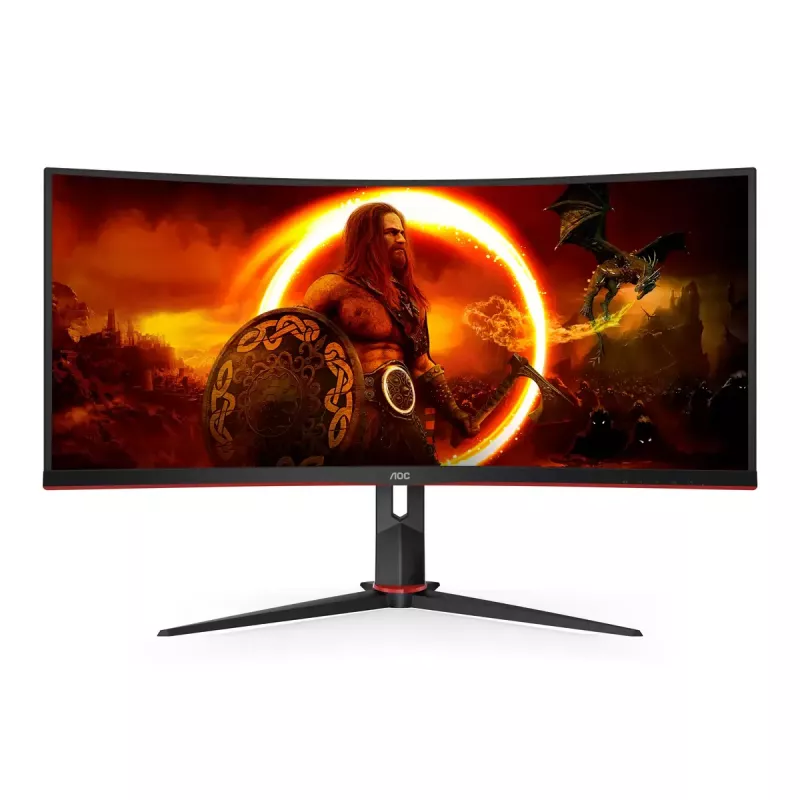 34 inch AOC CU34G2XP/BK VA monitor, 3440×1440, 21:9, 180 Hz, 1 ms, 2×HDMI, black