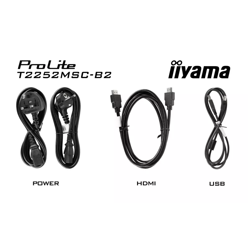 iiyama ProLite T2252MSC-B2 computer monitor 54.6 cm (21.5 inch) 1920 x 1080 pixels Full HD LCD Touchscreen Black