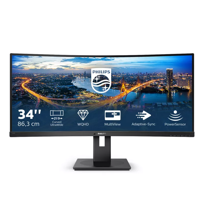 Philips B Line 345B1C/00 computer monitor 86.4 cm (34 inch) 3440 x 1440 pixels Quad HD LCD Black
