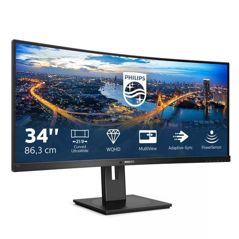 Philips B Line 345B1C/00 computer monitor 86.4 cm (34 inch) 3440 x 1440 pixels Quad HD LCD Black