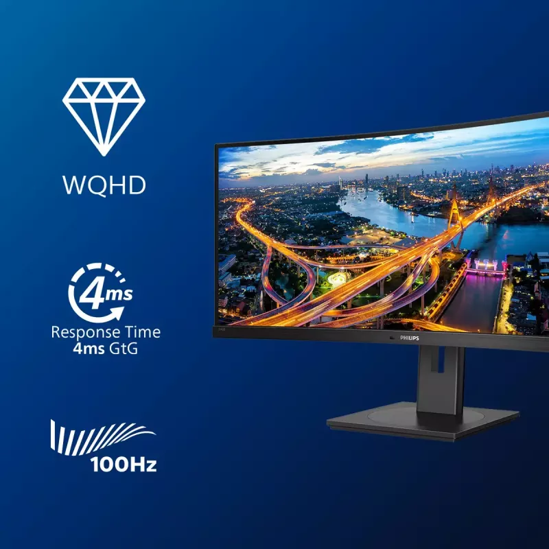 Philips B Line 346B1C/00 computer monitor 86.4 cm (34 inch) 3440 x 1440 pixels Quad HD LCD Black