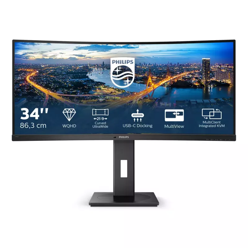 Philips B Line 346B1C/00 computer monitor 86.4 cm (34 inch) 3440 x 1440 pixels Quad HD LCD Black