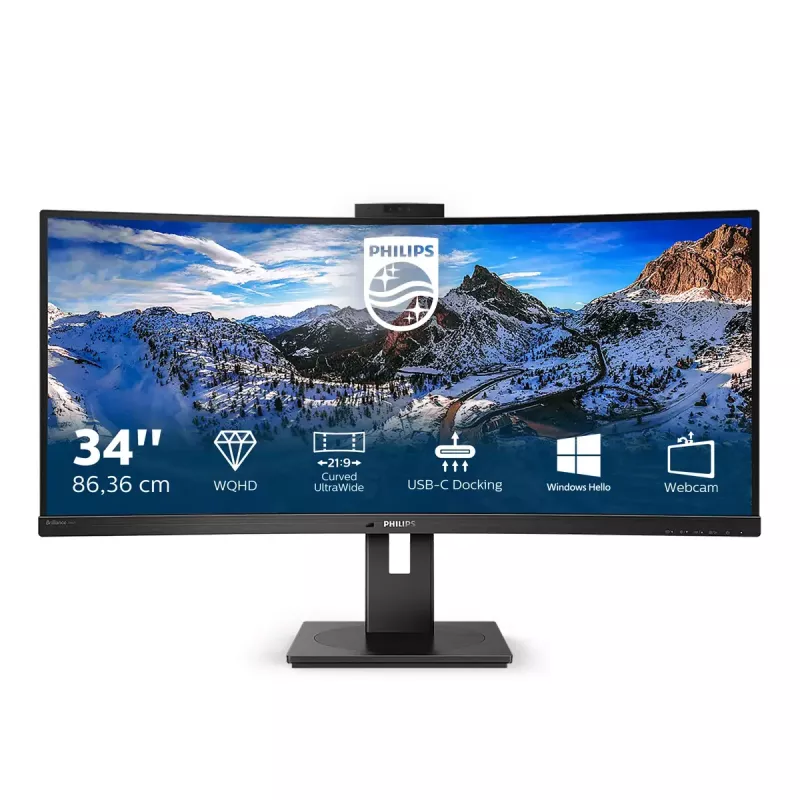 Philips P Line 346P1CRH/00 computer monitor 86.4 cm (34 inch) 3440 x 1440 pixels UltraWide Quad HD LED Black