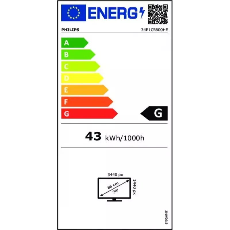 Philips 5000 series 34E1C5600HE/00 computer monitor 86.4 cm (34 inch) 3440 x 1440 pixels 4K Ultra HD LED Black