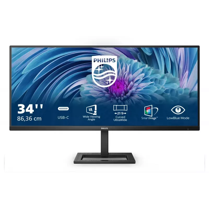 Philips E Line 346E2LAE/00 computer monitor 86.4 cm (34 inch) 3440 x 1440 pixels Wide Quad HD LCD Black
