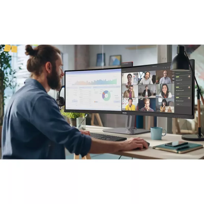 Philips 49B2U6900CH/00 computer monitor 124 cm (48.8 inch) 5120 x 1440 pixels Dual QHD LCD Black