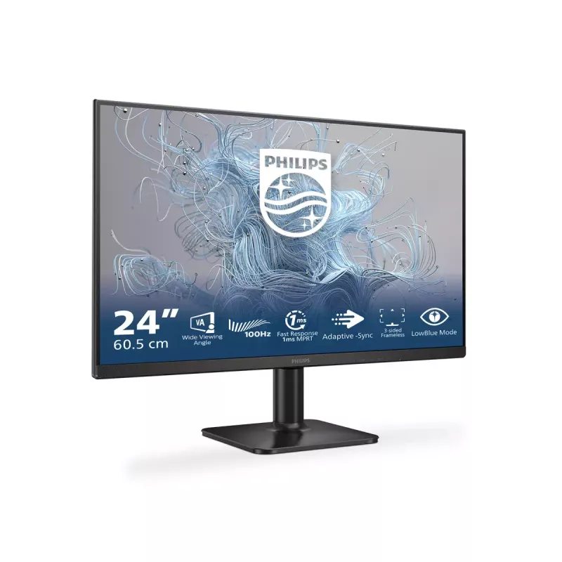 Philips 24E2N1100LB/00 23.8 inch LCD monitor — 23.8 inch Full HD (1920×1080), VA panel, 100 Hz, 4 ms, 250 cd/m², VESA mount, HDMI & VGA, black
