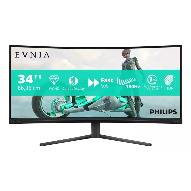 Philips Evnia 34M2C3500L/00 computer monitor 86.4 cm (34 inch) 3440 x 1440 pixels Wide Quad HD LCD Black