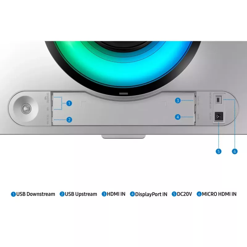 Samsung G93SC computer monitor 124.5 cm (49 inch) 5120 x 1440 pixels Dual QHD OLED Silver