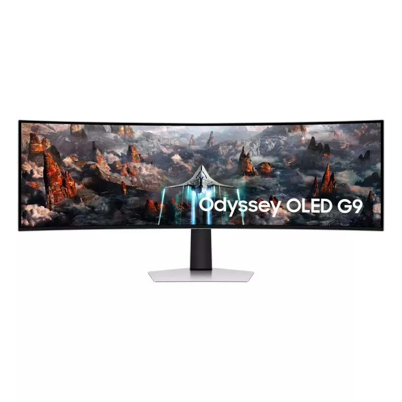 Samsung G93SC computer monitor 124.5 cm (49 inch) 5120 x 1440 pixels Dual QHD OLED Silver
