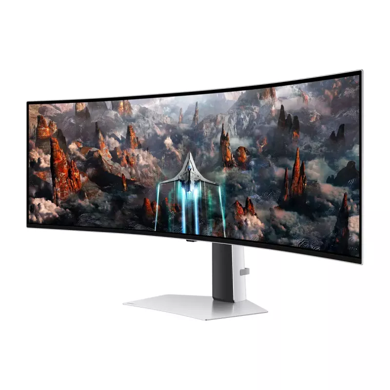 Samsung G93SC computer monitor 124.5 cm (49 inch) 5120 x 1440 pixels Dual QHD OLED Silver
