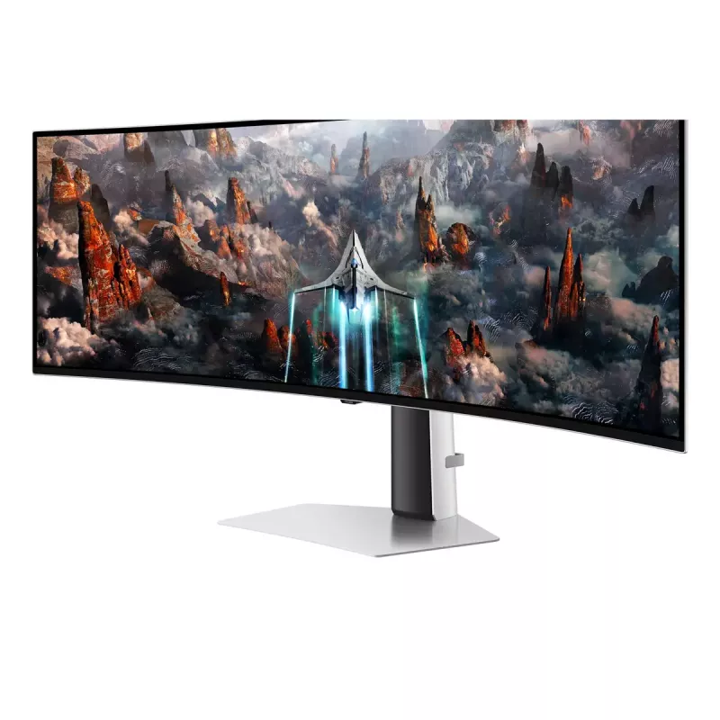 Samsung G93SC computer monitor 124.5 cm (49 inch) 5120 x 1440 pixels Dual QHD OLED Silver