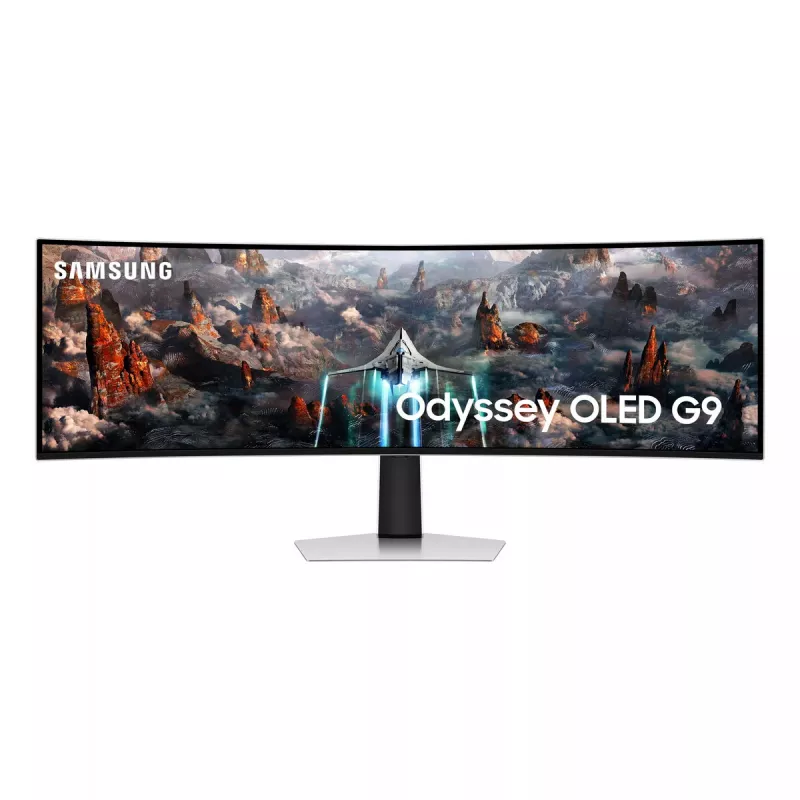 Samsung G93SC computer monitor 124.5 cm (49 inch) 5120 x 1440 pixels Dual QHD OLED Silver