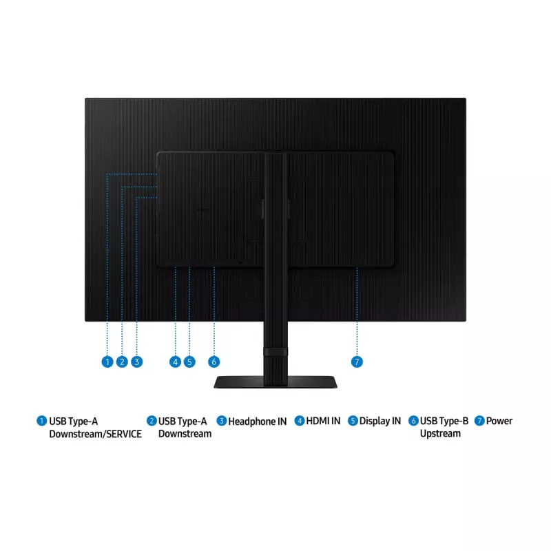 Monitor Samsung S60D 32 inch LCD Quad HD 2560 x 1440 IPS, 5 ms, 350 cd/m², USB 3.2 Gen1, VESA, height adjustable
