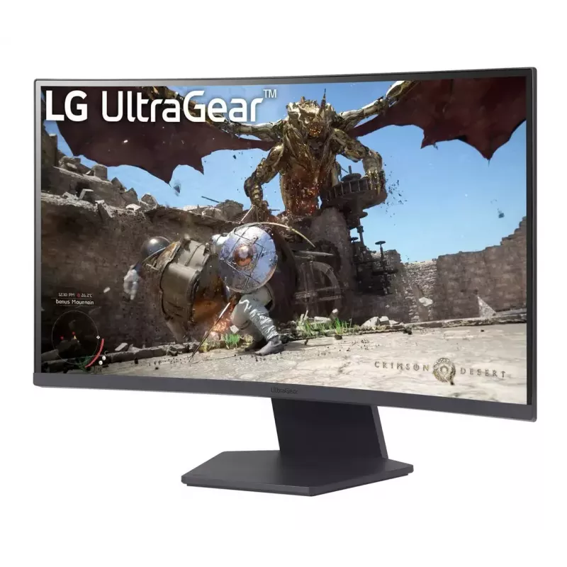 27 inch Curved Gaming Monitor LG 27GS60QC-B — 27 inch VA QHD 2560x1440, 180 Hz, 1 ms, HDR10, FreeSync, 1000R