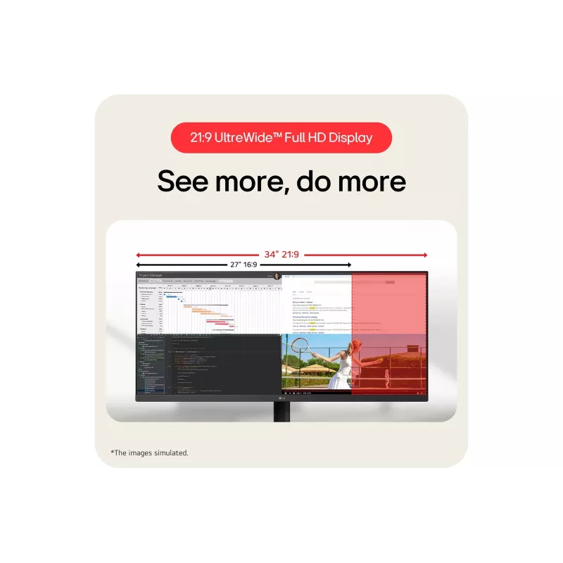 LG 34U511A-B computer monitor 86.4 cm (34 inch) 2560 x 1080 pixels WFHD LED Black