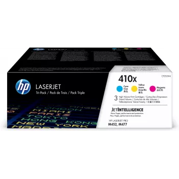 HP 410X 3-pack High Yield Cyan/Magenta/Yellow Original LaserJet Toner Cartridges
