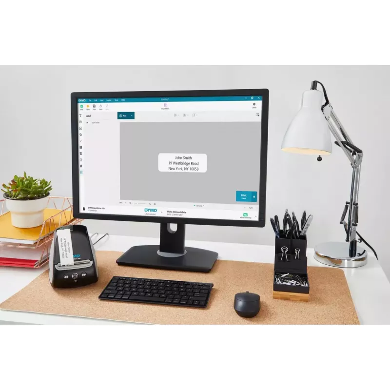 DYMO LabelWriter 550 Label Printer | Label Maker with Direct Thermal Printing | Automatic Label Recognition | Prints Address LabelsShipping LabelsBarcode Labels & More | EU 2 Pin Plug