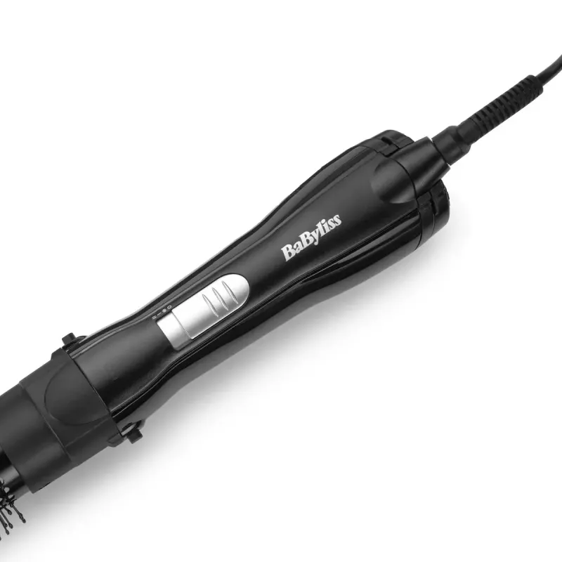 Straightening brush BABYLISS AS82E — ceramic heating, 800 W, 2 heat levels, 2 brush heads, 2 m swivel cord, black