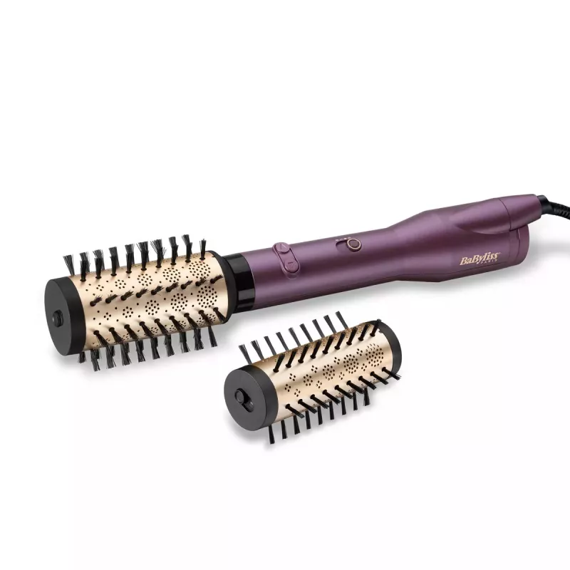 Hot air brush BABYLISS Big Hair Dual AS950E — 650 W, 2 heating levels, 5 cm barrel, 2 brush heads, 2.5 m cord, Violet/Rose Gold/Black