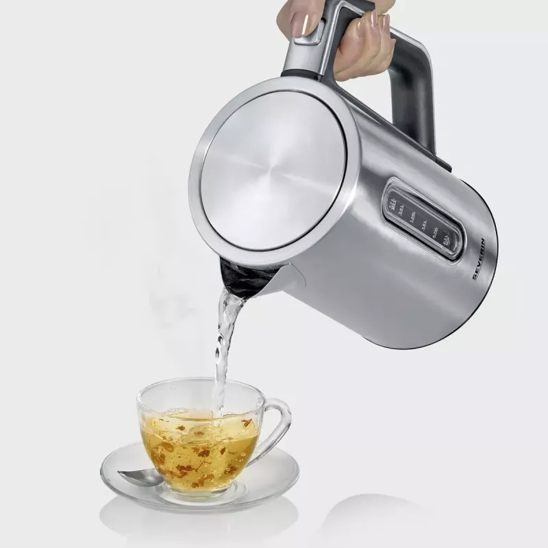 Electric kettle Severin 1.7 L 3000 W Black Stainless steel