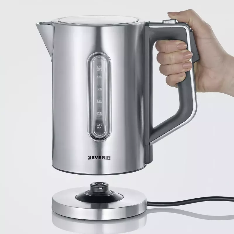 Electric kettle Severin 1.7 L 3000 W Black Stainless steel
