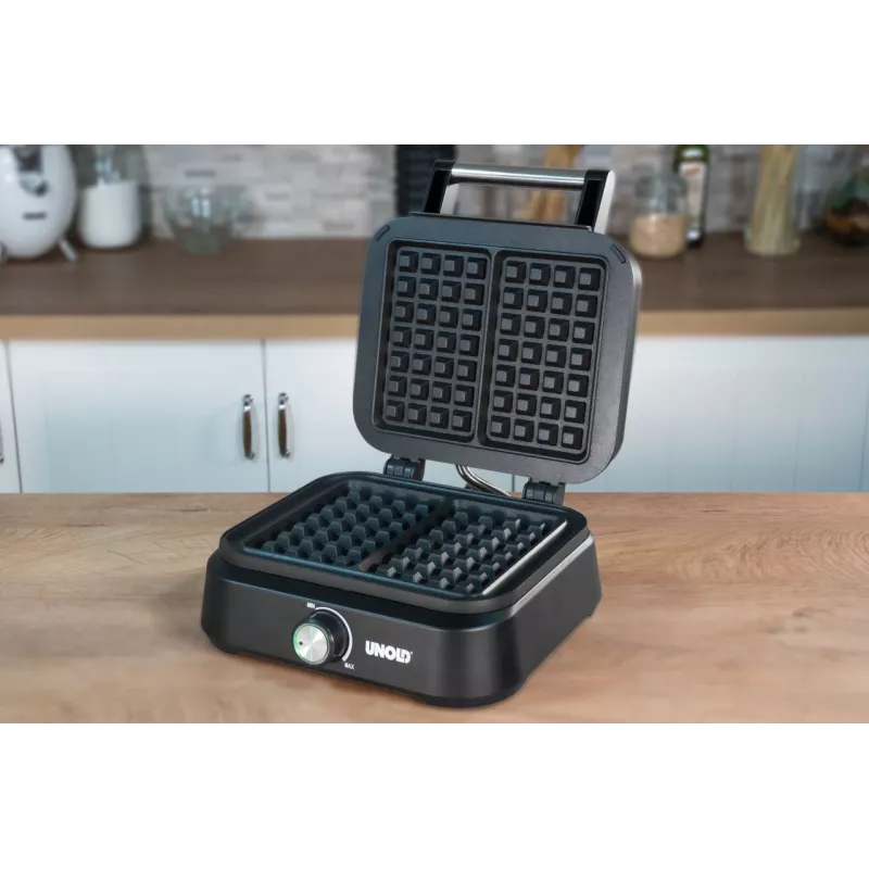 Waffle Iron Unold Belgian Waffle Iron Brussels 2 Waffles Rectangular Black 1500W