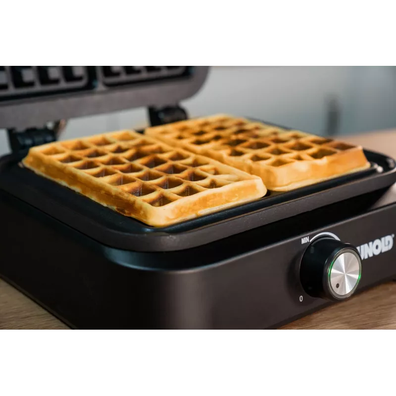 Waffle Iron Unold Belgian Waffle Iron Brussels 2 Waffles Rectangular Black 1500W