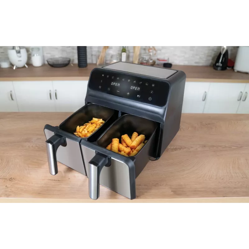 Unold 58685 fryer Double 8 L Stand-alone 1700 W Hot air fryer Black, Grey