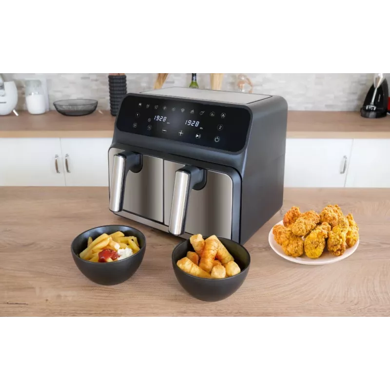 Unold 58685 fryer Double 8 L Stand-alone 1700 W Hot air fryer Black, Grey