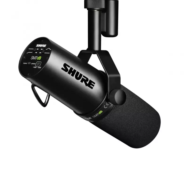 Shure SM7dB Dynamic Vocal Microphone with Built-in Preamplifier, Cardioid, Wired, Black