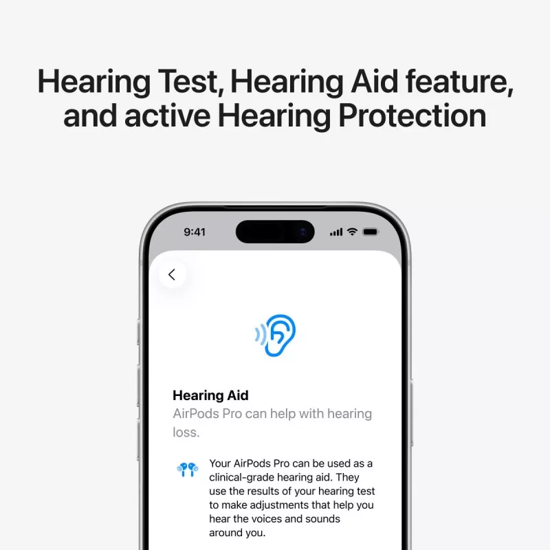 Headset Apple AirPods Pro (3rd generation) — True Wireless in‑ear, H2 chip, IP57, USB‑C charging case, ANC, Transparency
