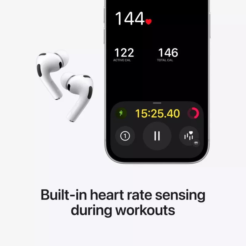 Headset Apple AirPods Pro (3rd generation) — True Wireless in‑ear, H2 chip, IP57, USB‑C charging case, ANC, Transparency