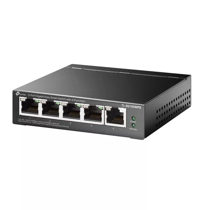 TP-Link 5-Port Gigabit Easy Smart Switch with 4-Port PoE+, L2, Gigabit Ethernet (10/100/1000), Power over Ethernet (PoE)