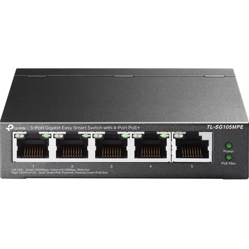 TP-Link 5-Port Gigabit Easy Smart Switch with 4-Port PoE+, L2, Gigabit Ethernet (10/100/1000), Power over Ethernet (PoE)