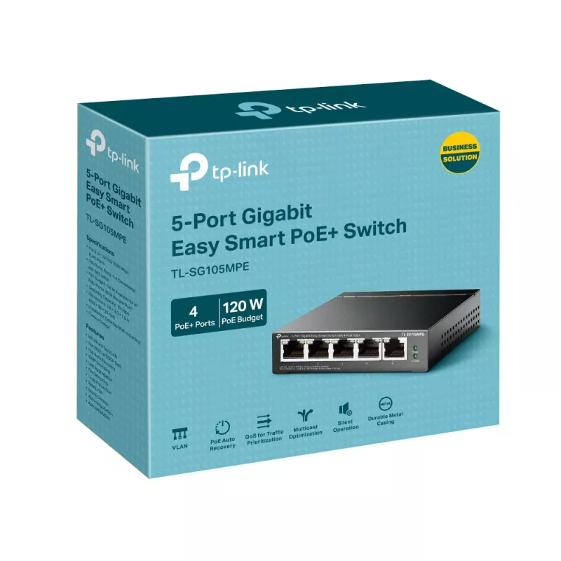 TP-Link 5-Port Gigabit Easy Smart Switch with 4-Port PoE+, L2, Gigabit Ethernet (10/100/1000), Power over Ethernet (PoE)