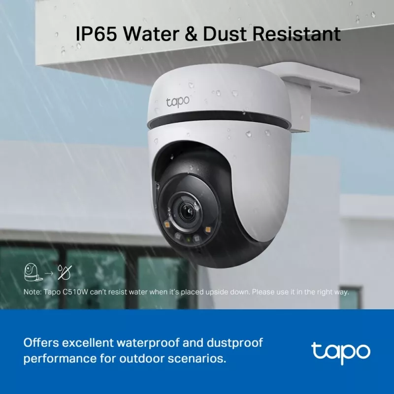 TP-Link Tapo Outdoor Pan/Tilt Security Wi-Fi Camera, IP security camera, Indoor & outdoor, Wireless, CE, FCC, RoHS, RCM, Ceiling, White, Black
