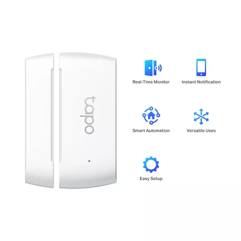 TP-Link Tapo Smart Contact Sensor, Wireless, White, 922 MHz, Door/Window, 0 - 40 °C, CR2032