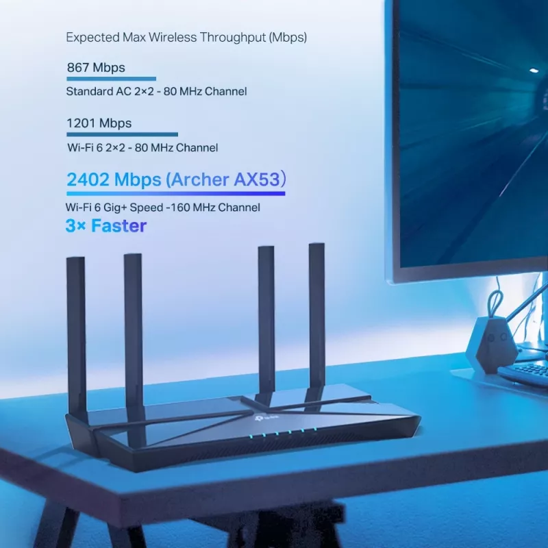 TP-Link Archer AX53 wireless router Gigabit Ethernet Dual-band (2.4 GHz / 5 GHz) Black