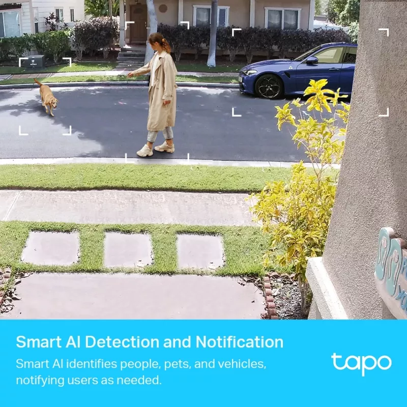 TP-Link Tapo Smart Wire-Free Security Camera, IP security camera, Indoor & outdoor, Wireless, Wall/Pole, White, Turret