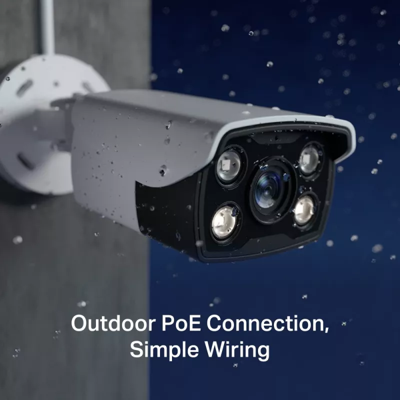 TP-Link VIGI 4MP Outdoor Full-Color Bullet Network Camera, IP security camera, Outdoor, Wired, Ceiling/Wall/Pole, Black, White, Bullet