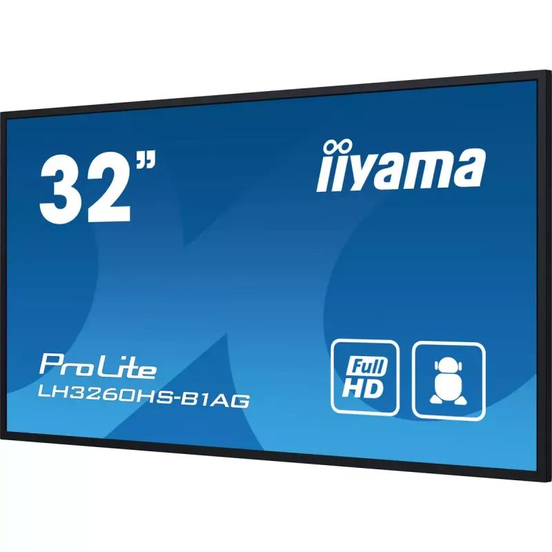 iiyama LH3260HS-B1AG Signage Display Digital A-board 80 cm (31.5 inch) LED Wi-Fi 500 cd/m² Full HD Black Built-in processor Android 11 24/7
