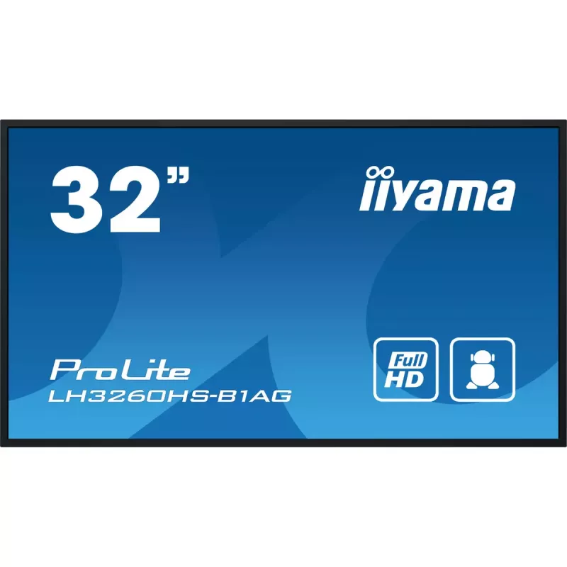 iiyama LH3260HS-B1AG Signage Display Digital A-board 80 cm (31.5 inch) LED Wi-Fi 500 cd/m² Full HD Black Built-in processor Android 11 24/7