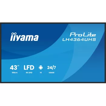 Digital signage flat panel iiyama LH4364UHS-B1AG 43 inch LED 4K Ultra HD