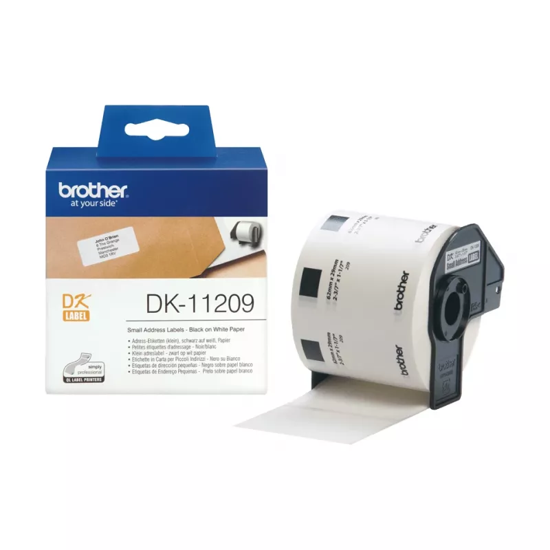 Brother Small Address Labels, Black on white, 800 pc(s), DK, White, Direct thermal, China