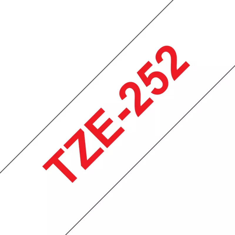 Laminated tape Brother TZe252 24mm Red on White