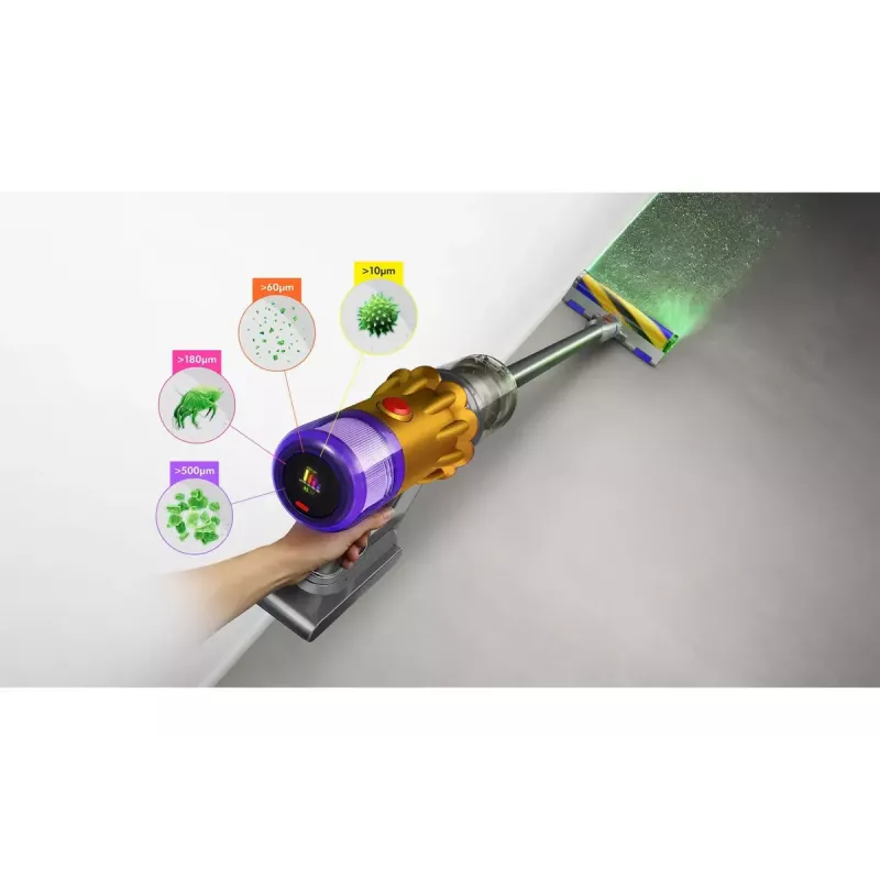 Stick vacuum Dyson V12 Detect Slim Absolute 2-in-1 cordless, 545 W, 150 AW suction, 0.35 L dustbin, 60 min runtime, washable filter