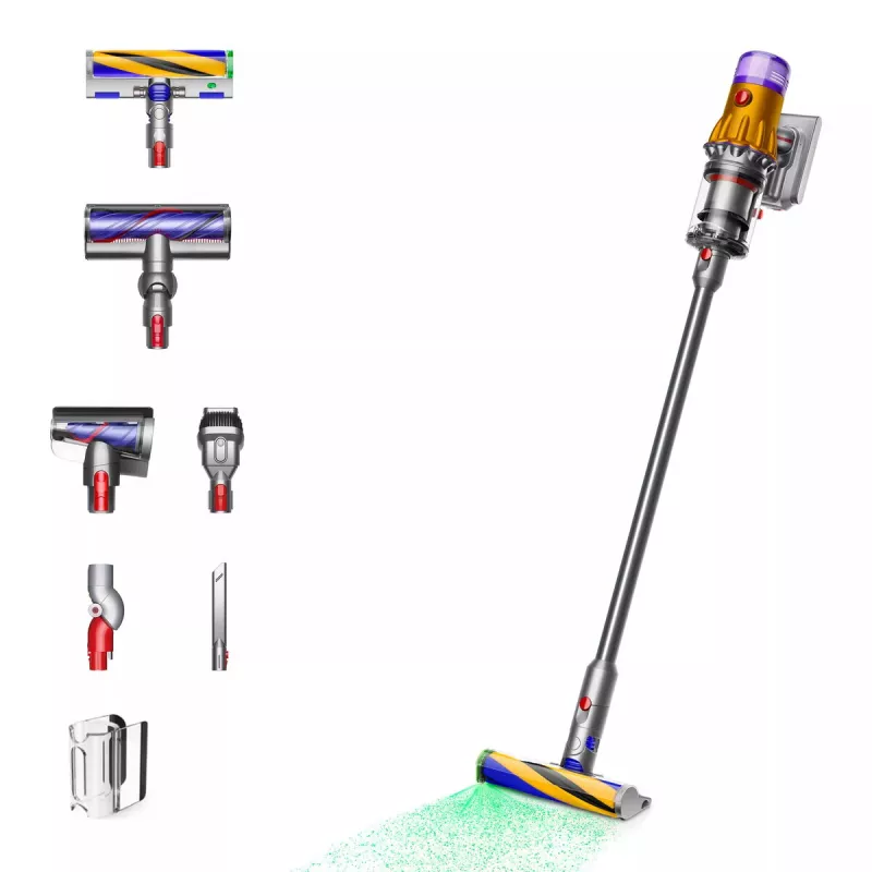 Stick vacuum Dyson V12 Detect Slim Absolute 2-in-1 cordless, 545 W, 150 AW suction, 0.35 L dustbin, 60 min runtime, washable filter